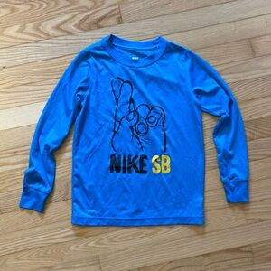 Nike SB Kids Blue Long Sleeve Tee with Graphic